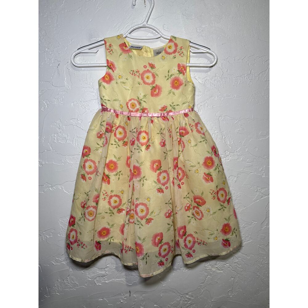 Blueberi Boulevard floral yellow dress girls 5 easter formal‎ flowy princess